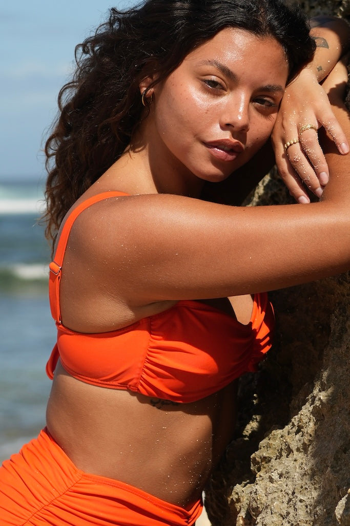 NEKID SWIMWEAR ODETTE BIKINI TOP IN ORANGE