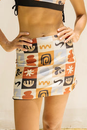 Frankie Mini Swim Skirt (Retro/Onyx)