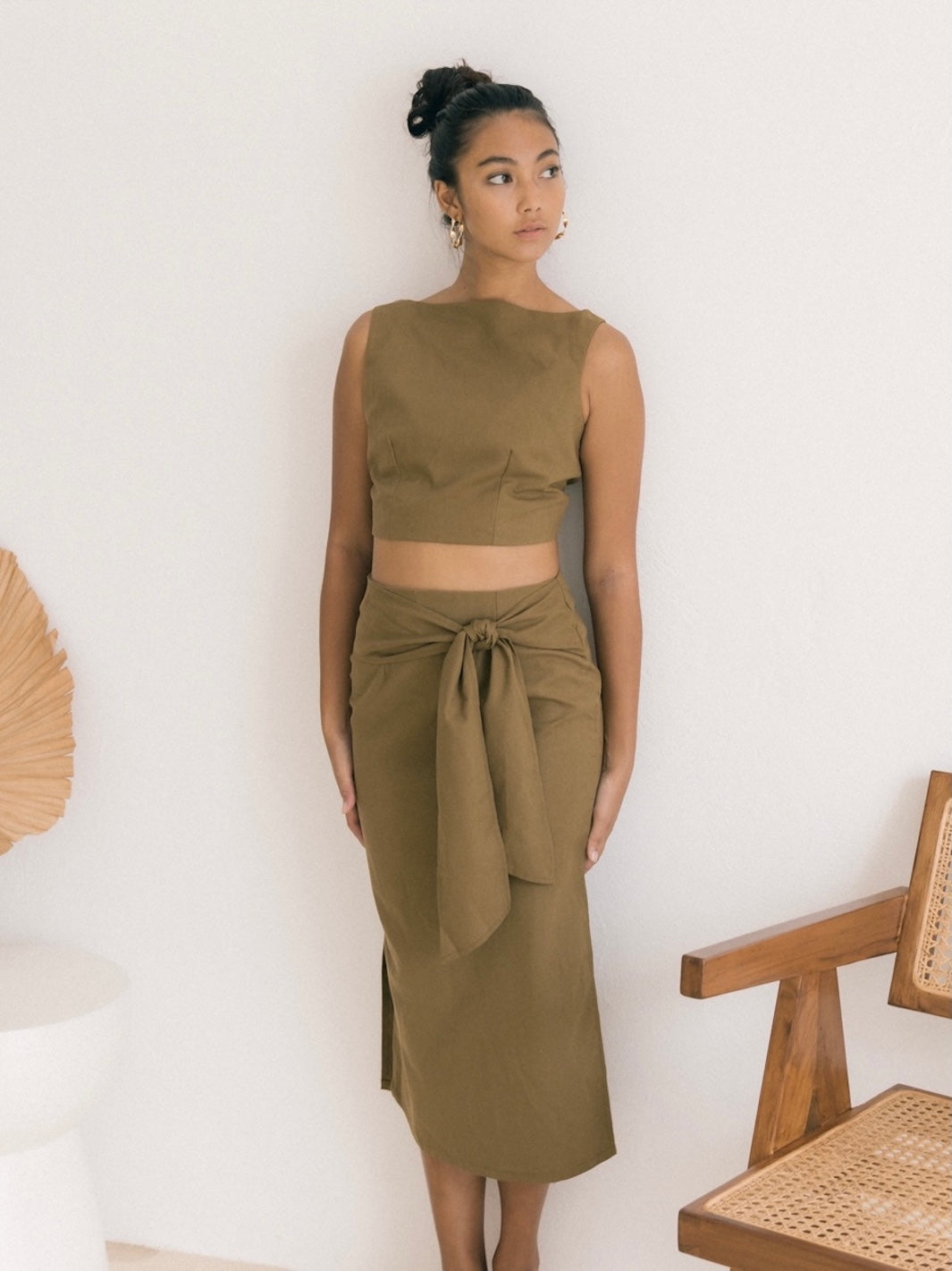That's A Wrap Midi Skirt (Avocado)