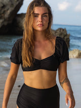 Camila Sleeved Top (Onyx)