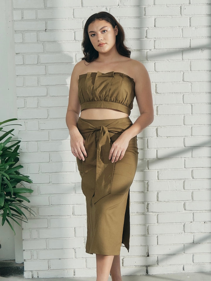 That's A Wrap Midi Skirt (Avocado)